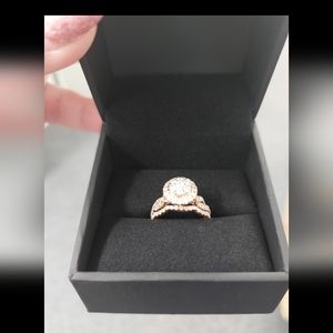 Rose Gold Wedding Band set